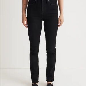 Madewell stovepipe jeans in black rinse wash